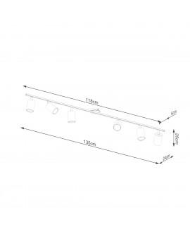 Plafon LEMMI 6L czarny Sollux SL.1169