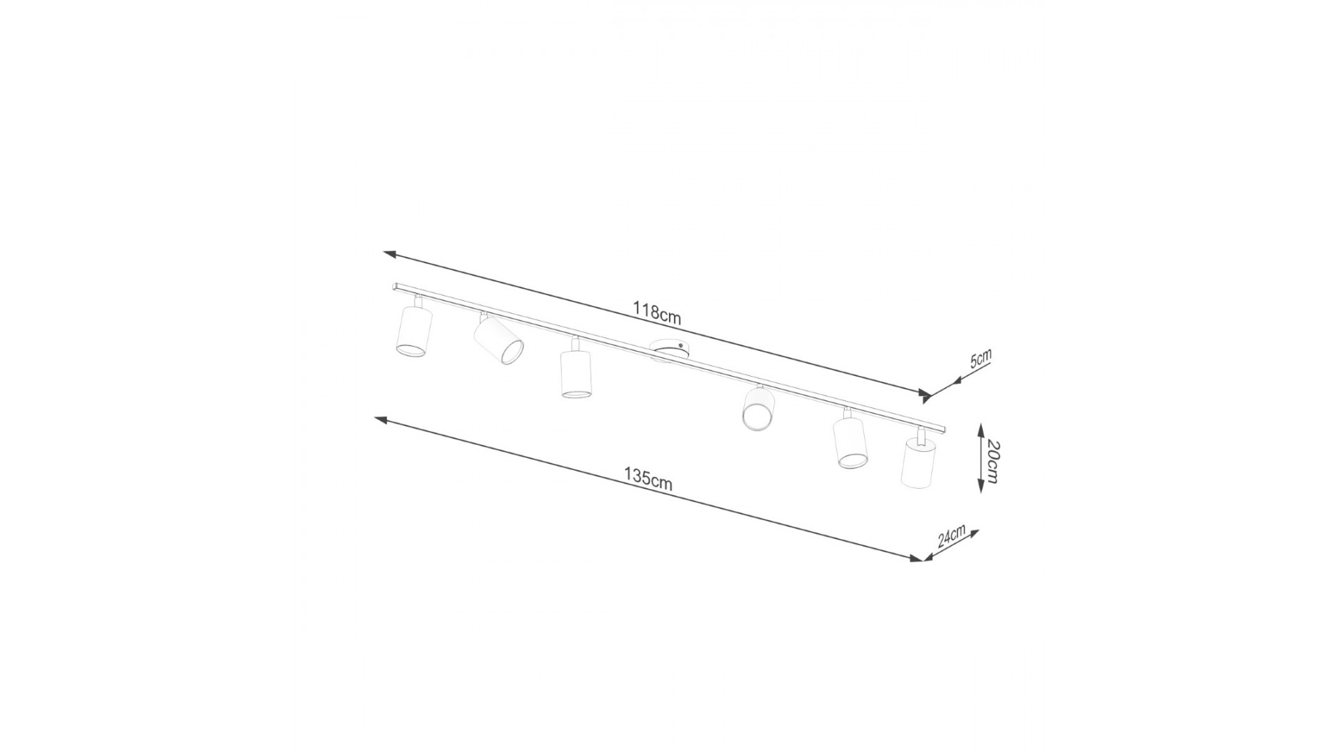 Plafon LEMMI 6L czarny Sollux SL.1169