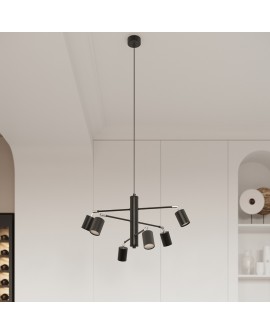 Plafon LEMMI 6L czarny Sollux SL.1169