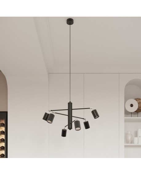 Plafon LEMMI 6L czarny Sollux SL.1169