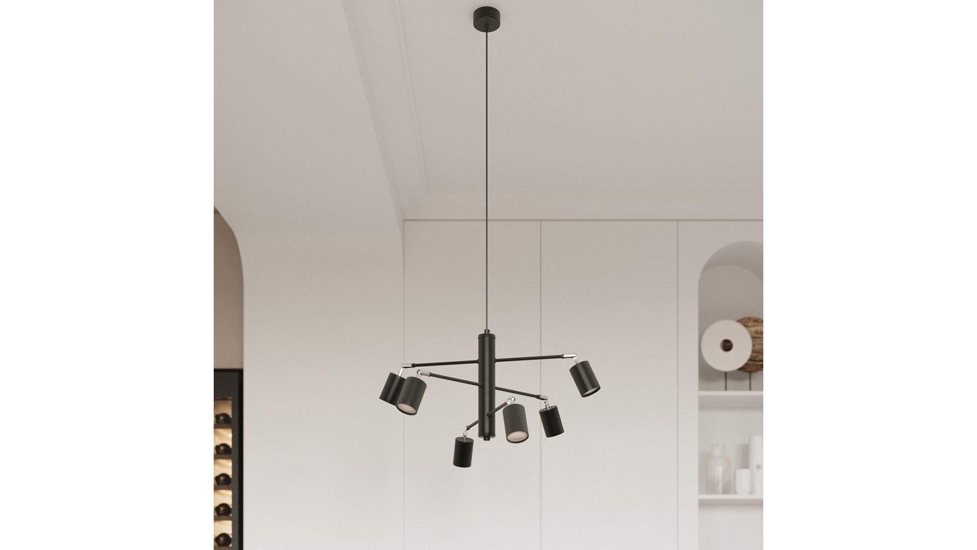 Plafon LEMMI 6L czarny Sollux SL.1169
