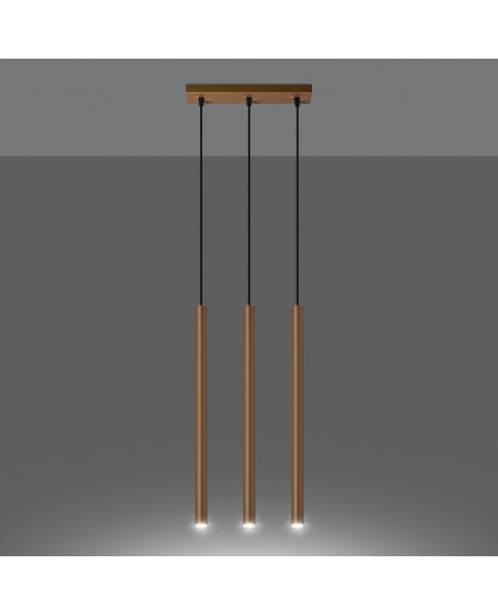 Lampa wisząca PASTELO 3L złota Sollux SL.1171