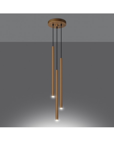 Lampa wisząca PASTELO 3P złota Sollux SL.1172