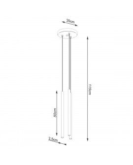 Lampa wisząca PASTELO 3P złota Sollux SL.1172