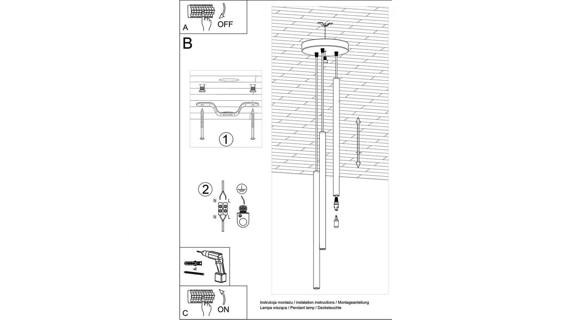 Lampa wisząca PASTELO 3P złota Sollux SL.1172