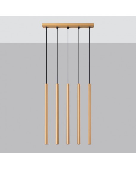 Lampa wisząca PASTELO 5L złota Sollux SL.1173