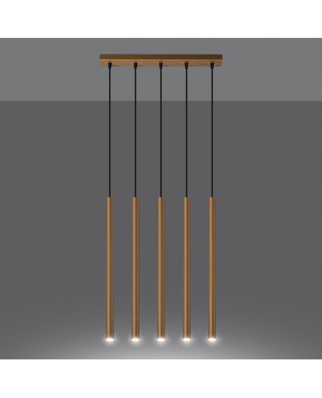 Lampa wisząca PASTELO 5L złota Sollux SL.1173