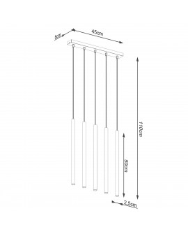 Lampa wisząca PASTELO 5L złota Sollux SL.1173