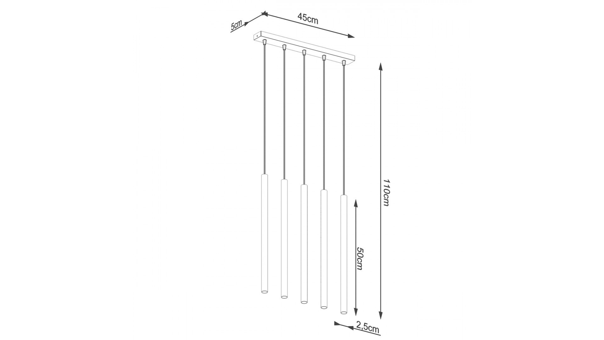 Lampa wisząca PASTELO 5L złota Sollux SL.1173