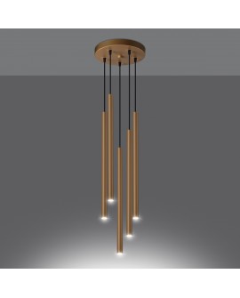 Lampa wisząca PASTELO 5P złota Sollux SL.1174