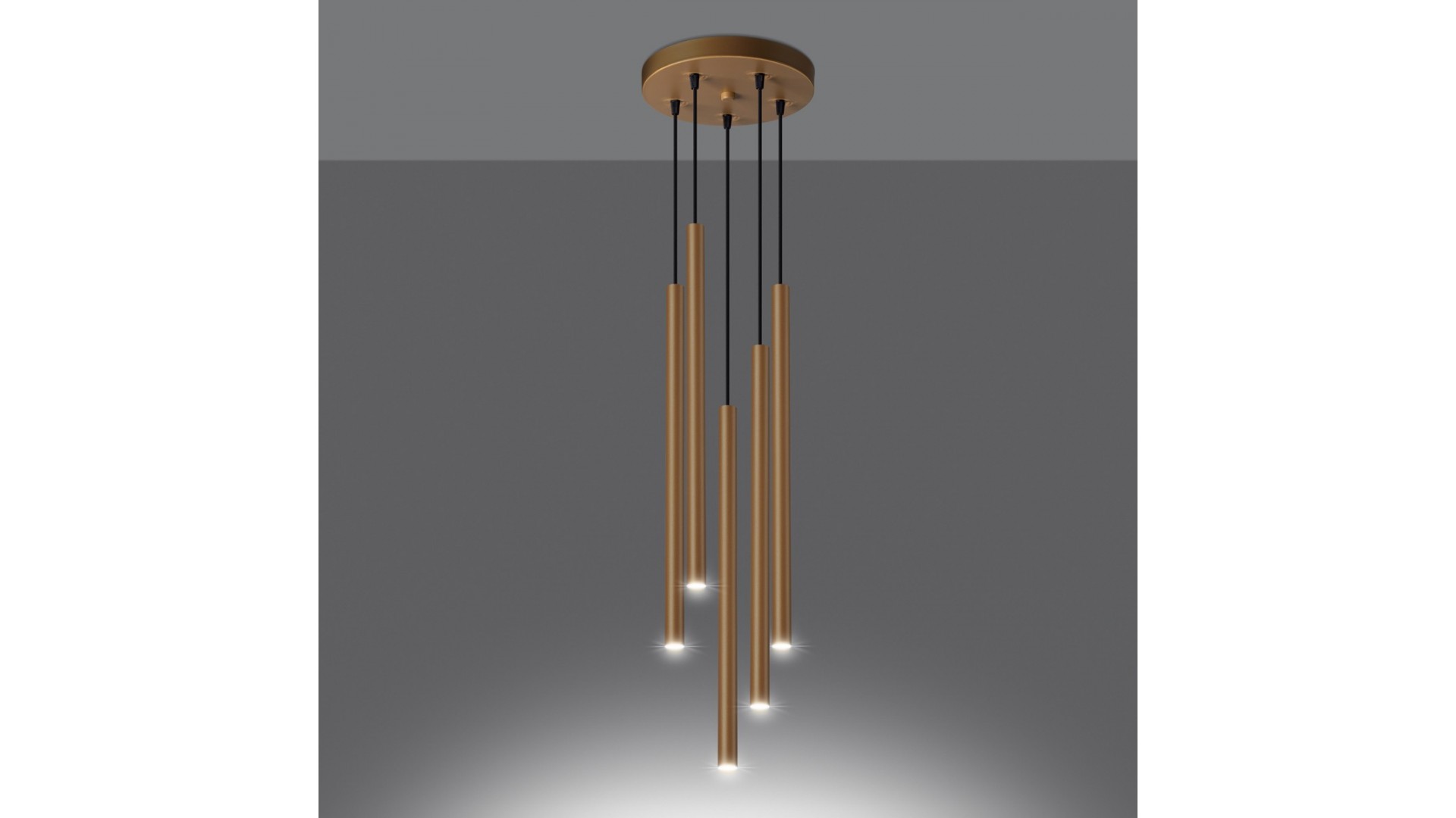 Lampa wisząca PASTELO 5P złota Sollux SL.1174