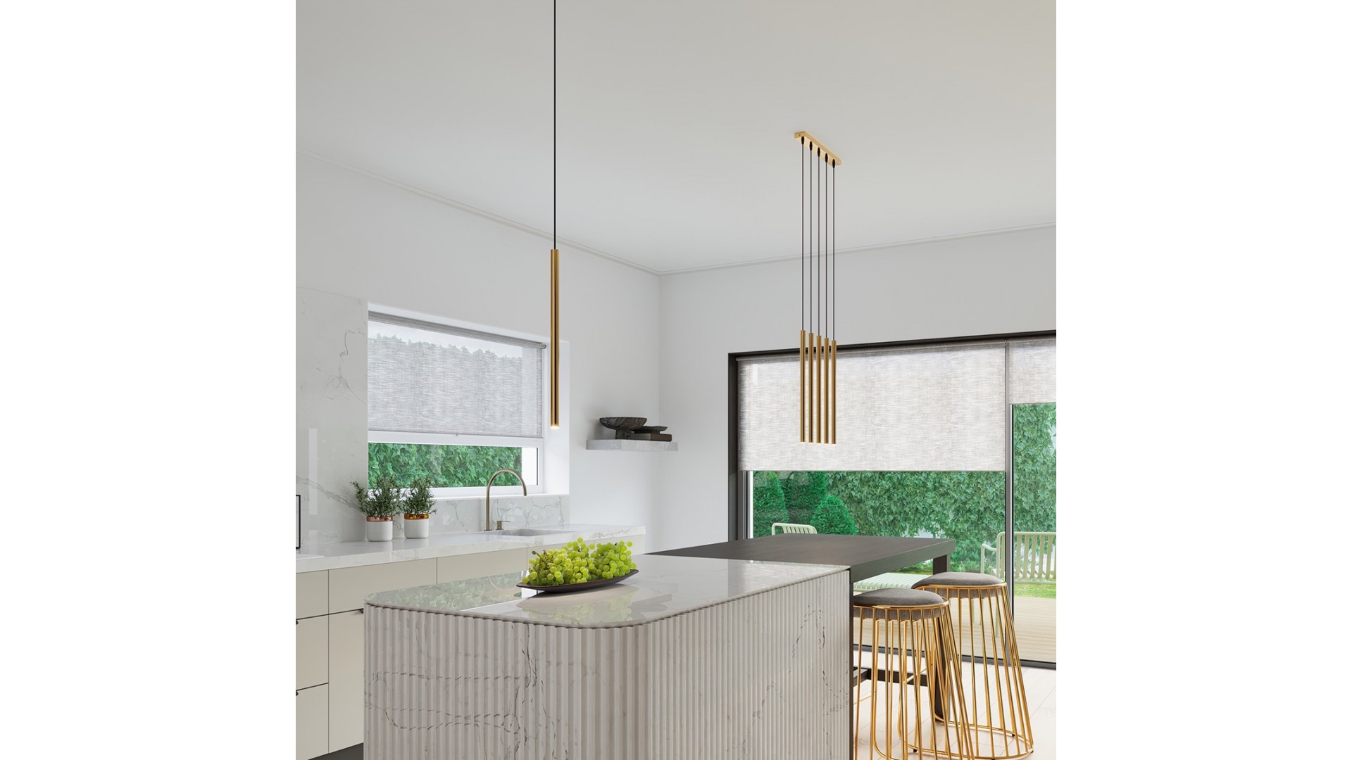 Lampa wisząca PASTELO 5P złota Sollux SL.1174