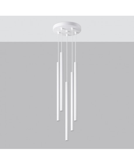 Lampa wisząca PASTELO 5P biała Sollux SL.1175