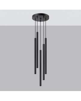 Lampa wisząca PASTELO 5P czarna Sollux SL.1176