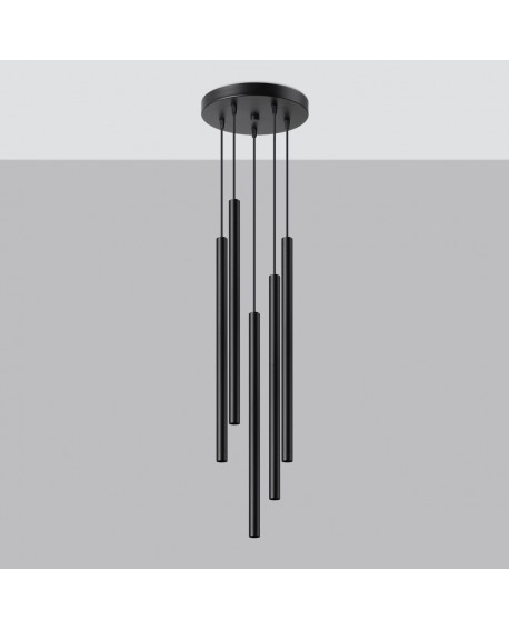 Lampa wisząca PASTELO 5P czarna Sollux SL.1176