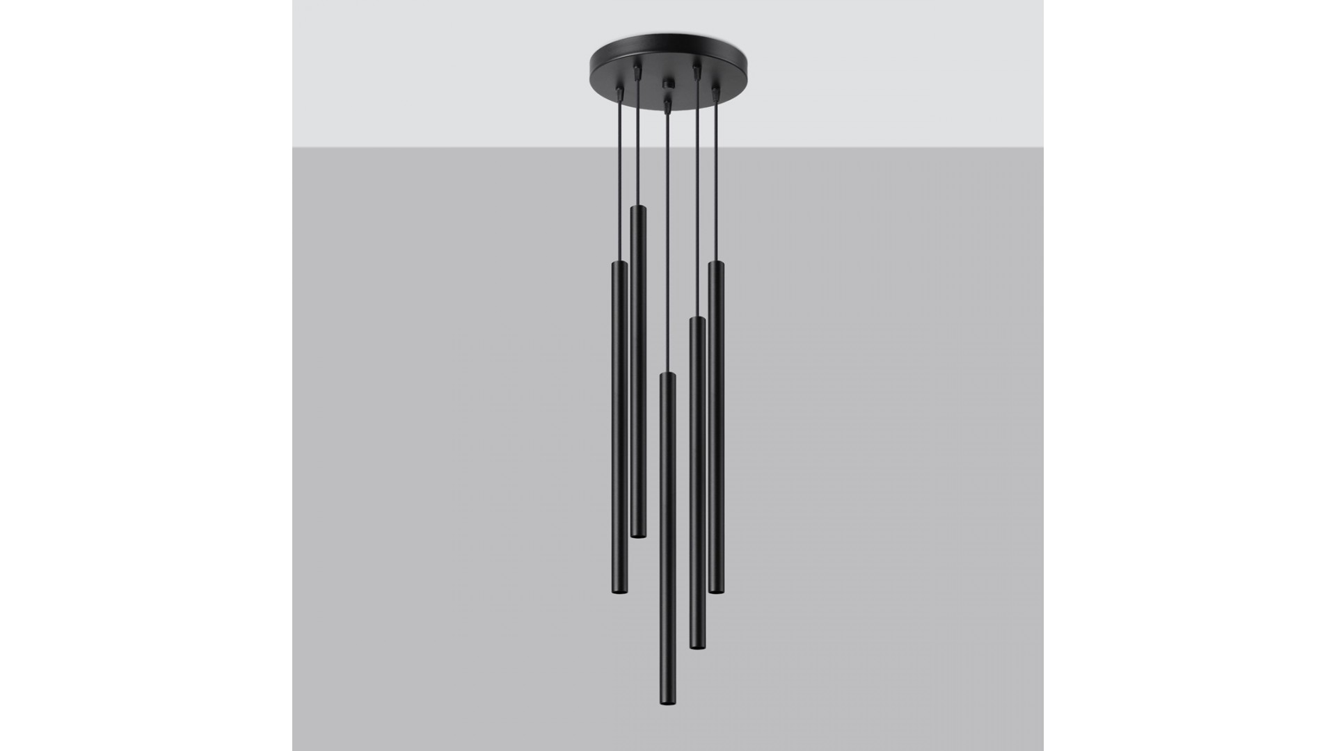 Lampa wisząca PASTELO 5P czarna Sollux SL.1176