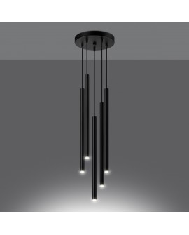 Lampa wisząca PASTELO 5P czarna Sollux SL.1176