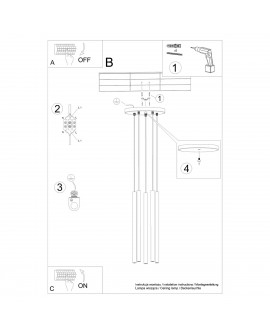 Lampa wisząca PASTELO 5P czarna Sollux SL.1176
