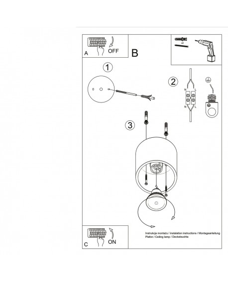 Plafon ORBIS 1 złoty Sollux SL.1180