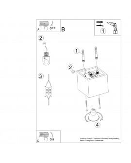Plafon QUAD 1 złoty Sollux SL.1182