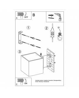 Kinkiet QUAD 1 złoty Sollux SL.1183