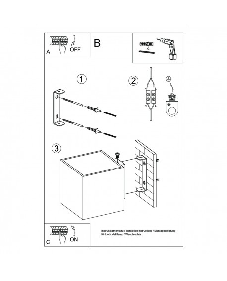Kinkiet QUAD 1 złoty Sollux SL.1183