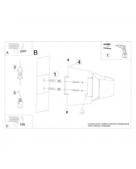 Kinkiet TONI czarny Sollux SL.1189