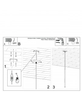 Lampa Wisząca PASTELO 1 złoty połysk Sollux SL.1195