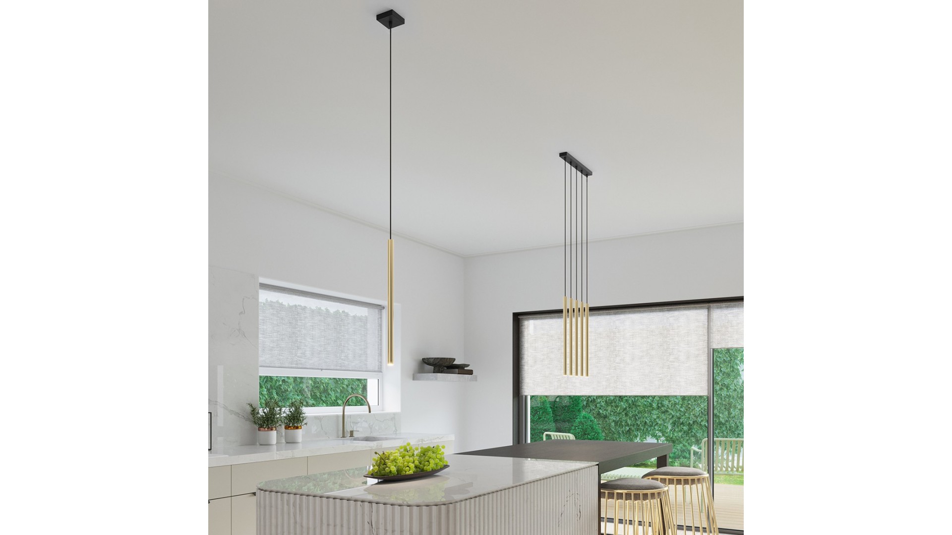 Lampa Wisząca PASTELO 1 złoty połysk Sollux SL.1195