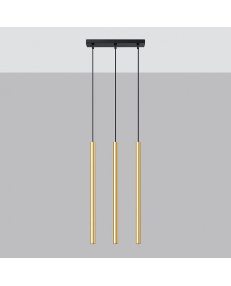 Lampa Wisząca PASTELO 3L złoty połysk Sollux SL.1196