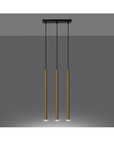 Lampa Wisząca PASTELO 3L złoty połysk Sollux SL.1196