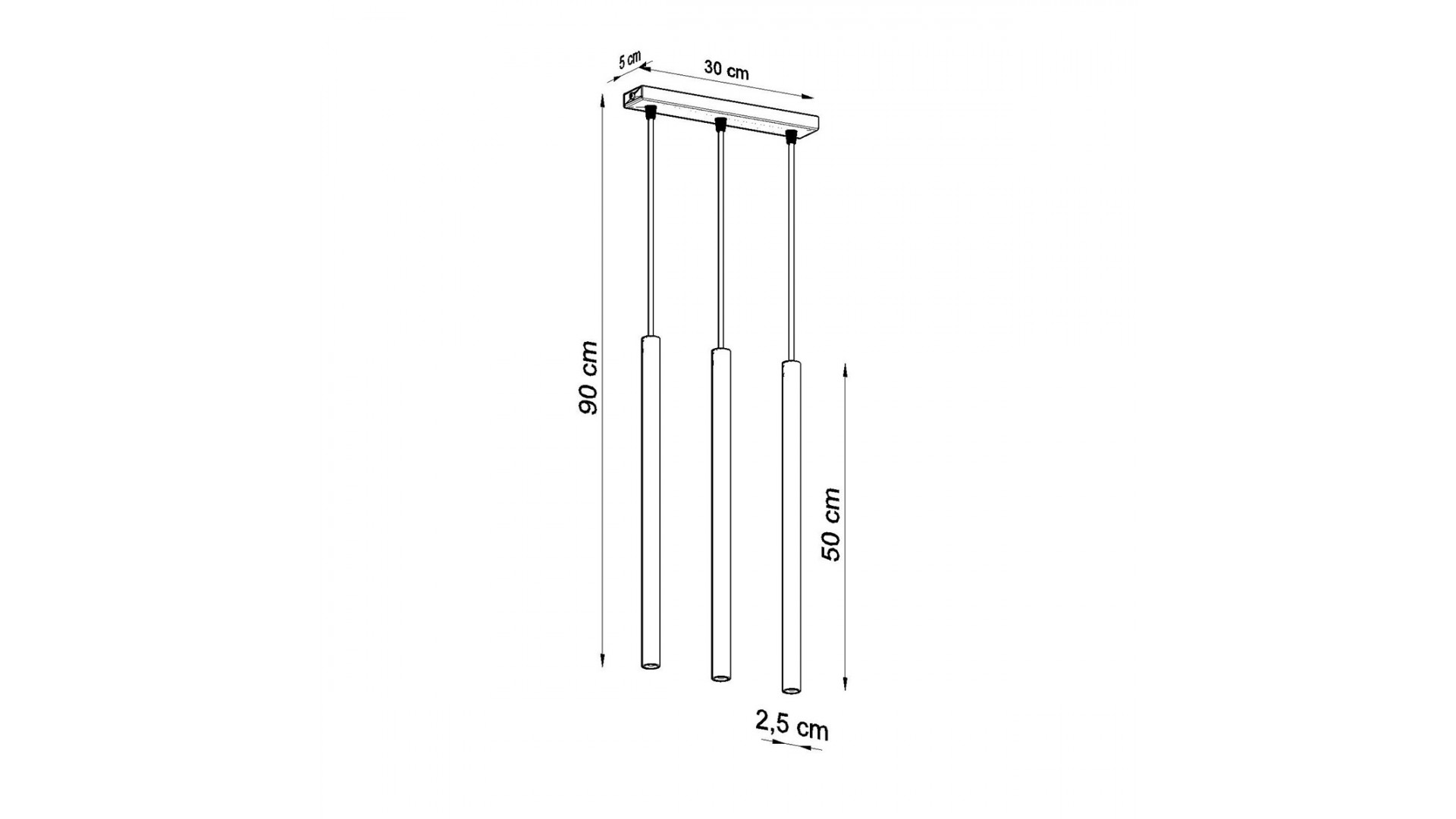 Lampa Wisząca PASTELO 3L złoty połysk Sollux SL.1196
