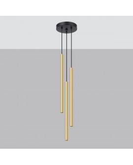 Lampa Wisząca PASTELO 3P złoty połysk Sollux SL.1197