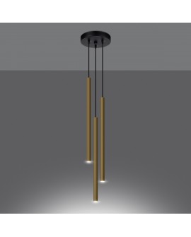 Lampa Wisząca PASTELO 3P złoty połysk Sollux SL.1197