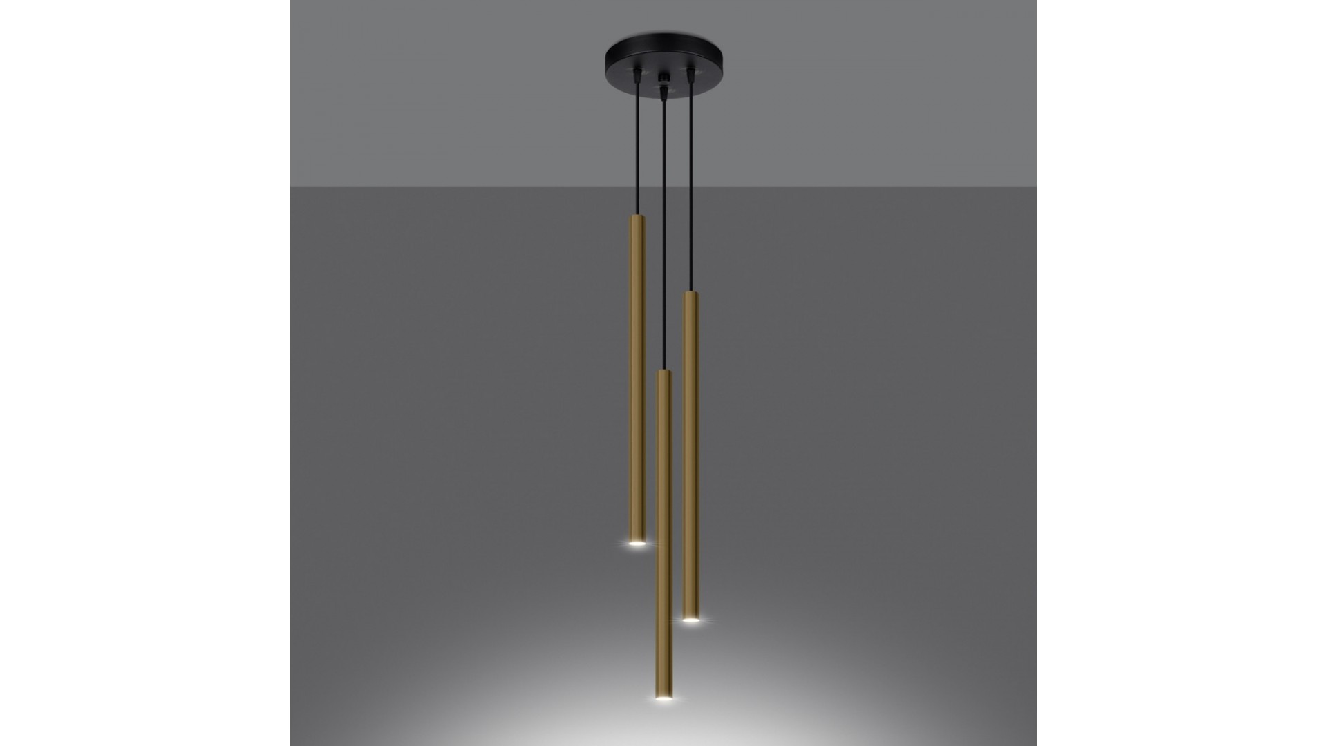 Lampa Wisząca PASTELO 3P złoty połysk Sollux SL.1197