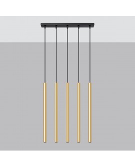 Lampa Wisząca PASTELO 5L złoty połysk Sollux SL.1198