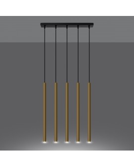 Lampa Wisząca PASTELO 5L złoty połysk Sollux SL.1198