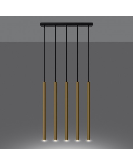 Lampa Wisząca PASTELO 5L złoty połysk Sollux SL.1198