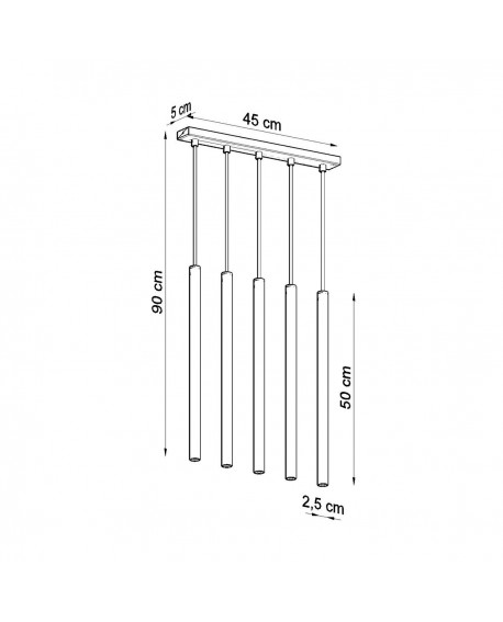 Lampa Wisząca PASTELO 5L złoty połysk Sollux SL.1198