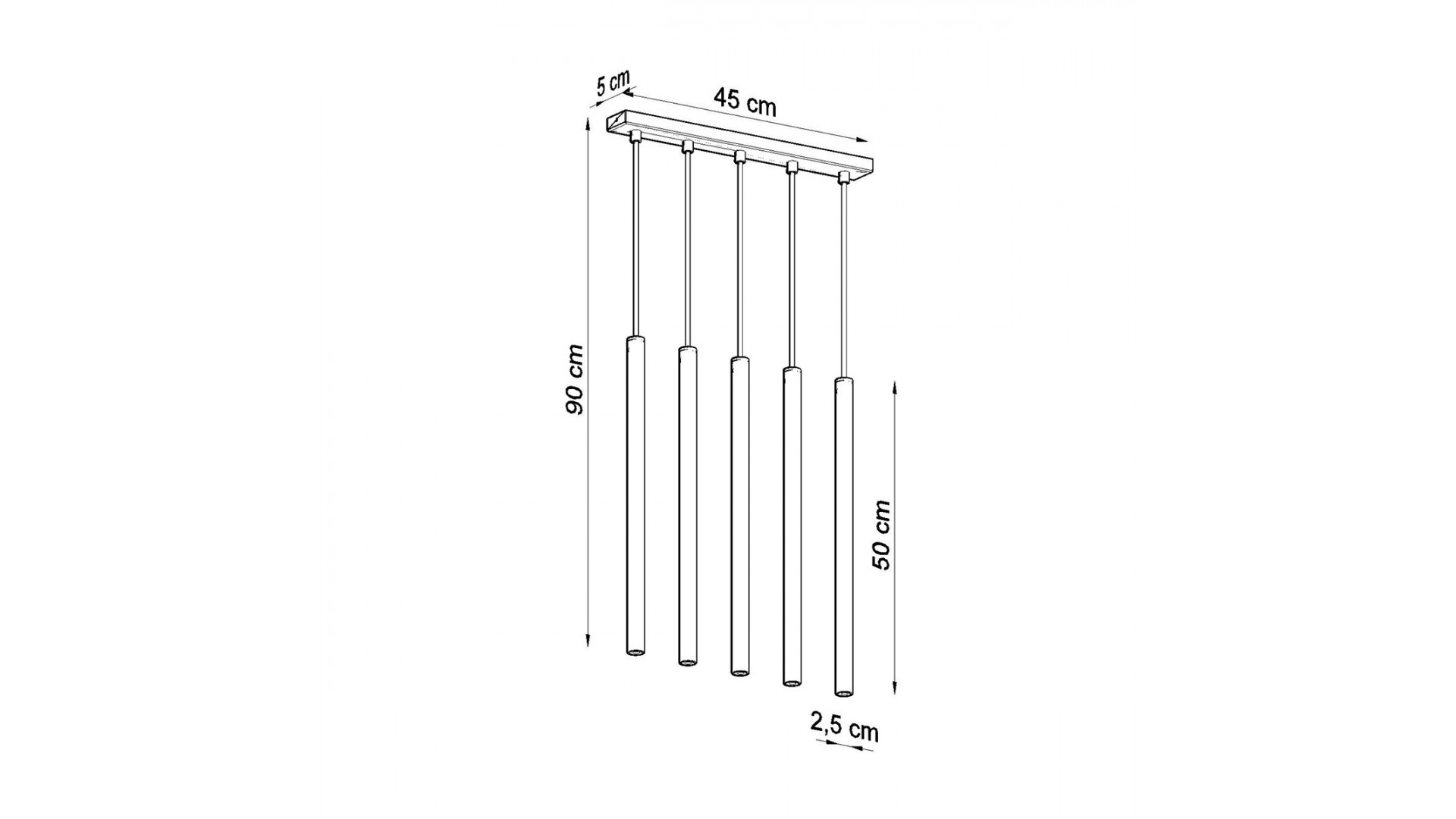 Lampa Wisząca PASTELO 5L złoty połysk Sollux SL.1198