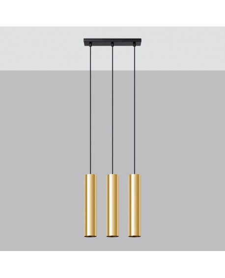 Lampa Wisząca LAGOS 3 złoty połysk Sollux SL.1201