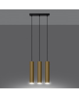Lampa Wisząca LAGOS 3 złoty połysk Sollux SL.1201