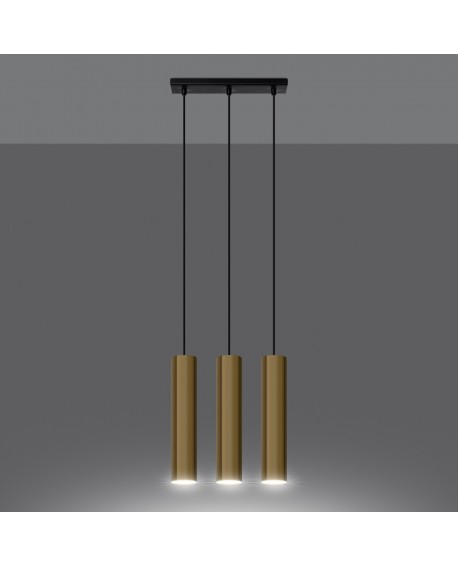 Lampa Wisząca LAGOS 3 złoty połysk Sollux SL.1201