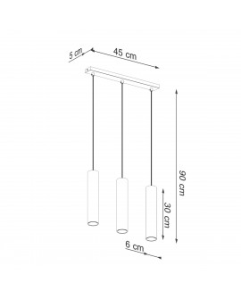 Lampa Wisząca LAGOS 3 złoty połysk Sollux SL.1201