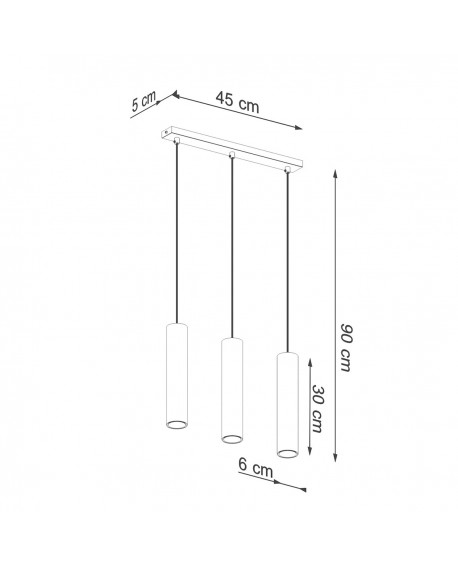 Lampa Wisząca LAGOS 3 złoty połysk Sollux SL.1201