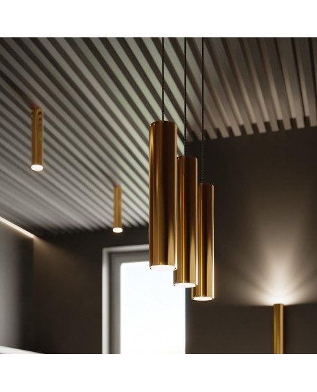 Lampa Wisząca LAGOS 3 złoty połysk Sollux SL.1201