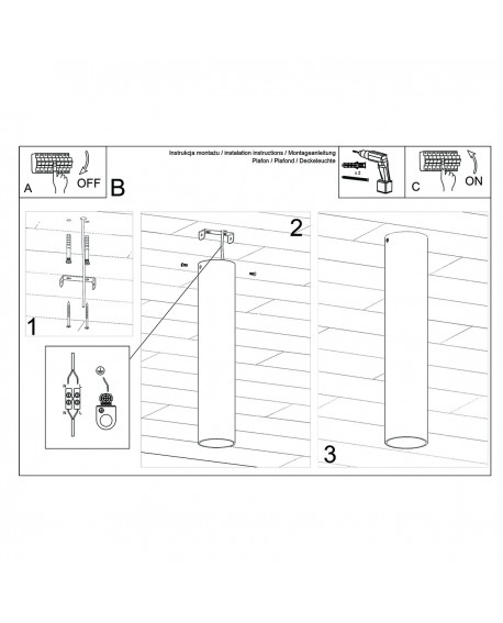Plafon LAGOS 30 złoty połysk Sollux SL.1203