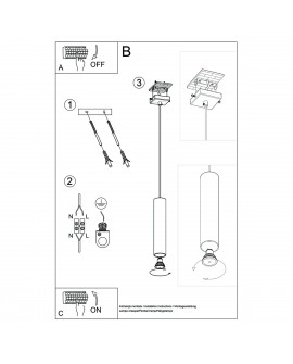 Lampa Wisząca LAGOS 1 chrom Sollux SL.1204