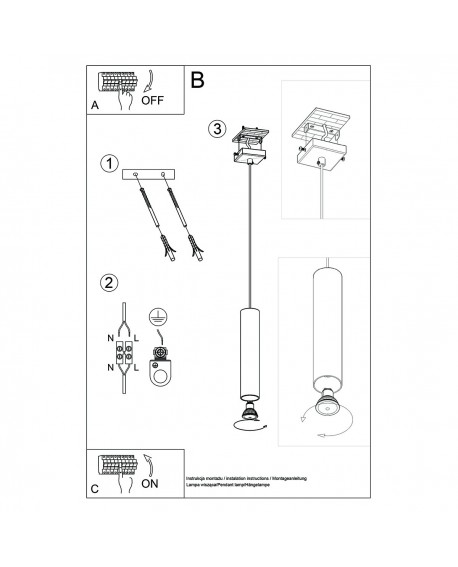 Lampa Wisząca LAGOS 1 chrom Sollux SL.1204