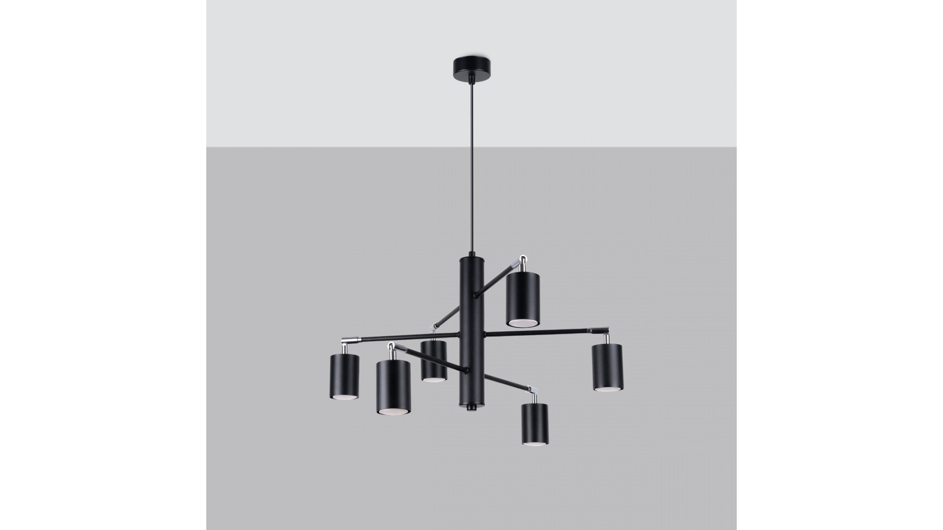 Żyrandol LEMMI 6 czarny Sollux SL.1207